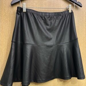 BONGO Black Faux Leather Skater Skirt